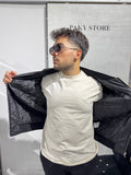T-Shirt Oversize Uomo Beige Basic Premium Fit – Streetwear Minimal