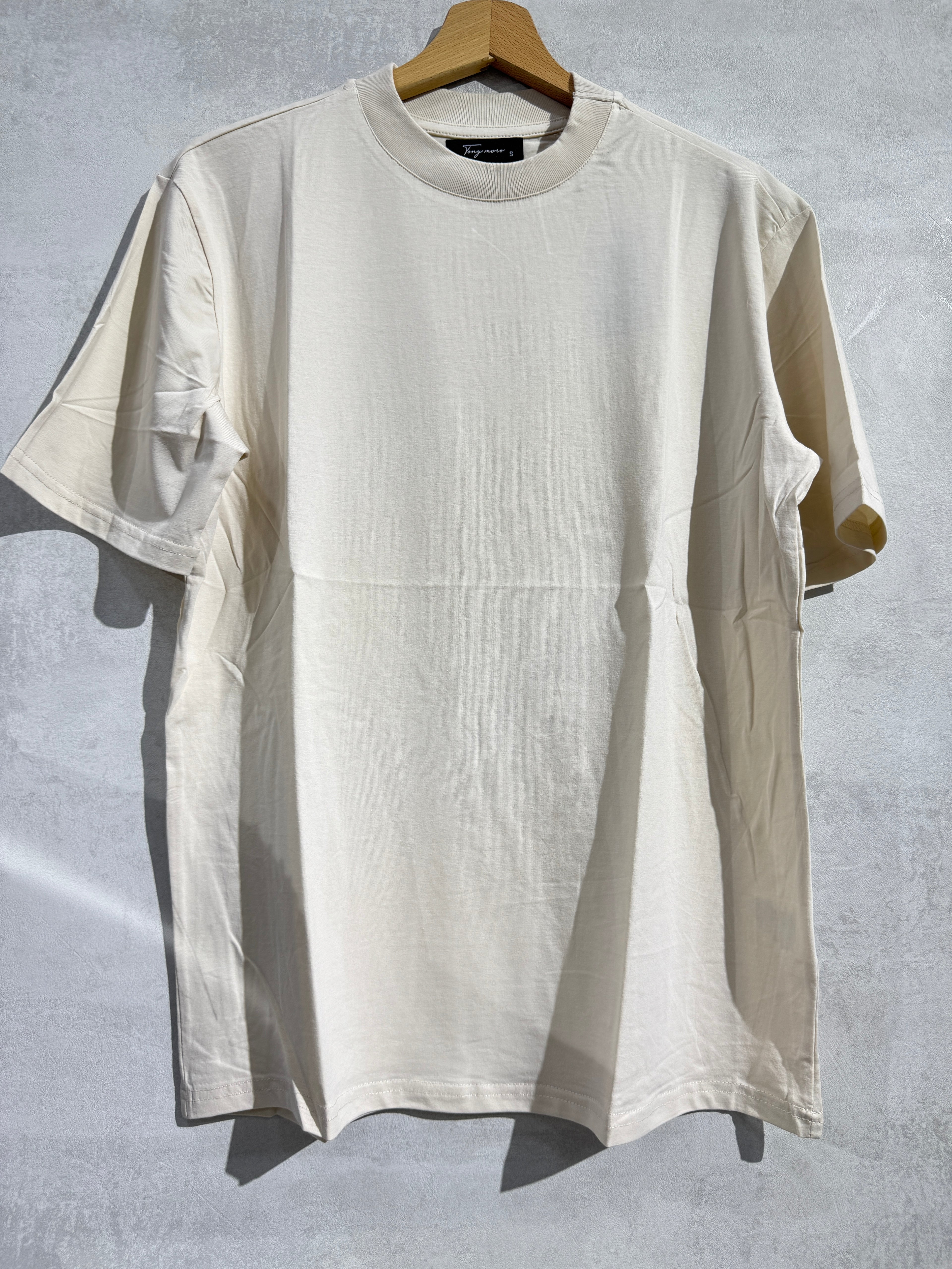 T-Shirt Oversize Uomo Beige Basic Premium Fit – Streetwear Minimal