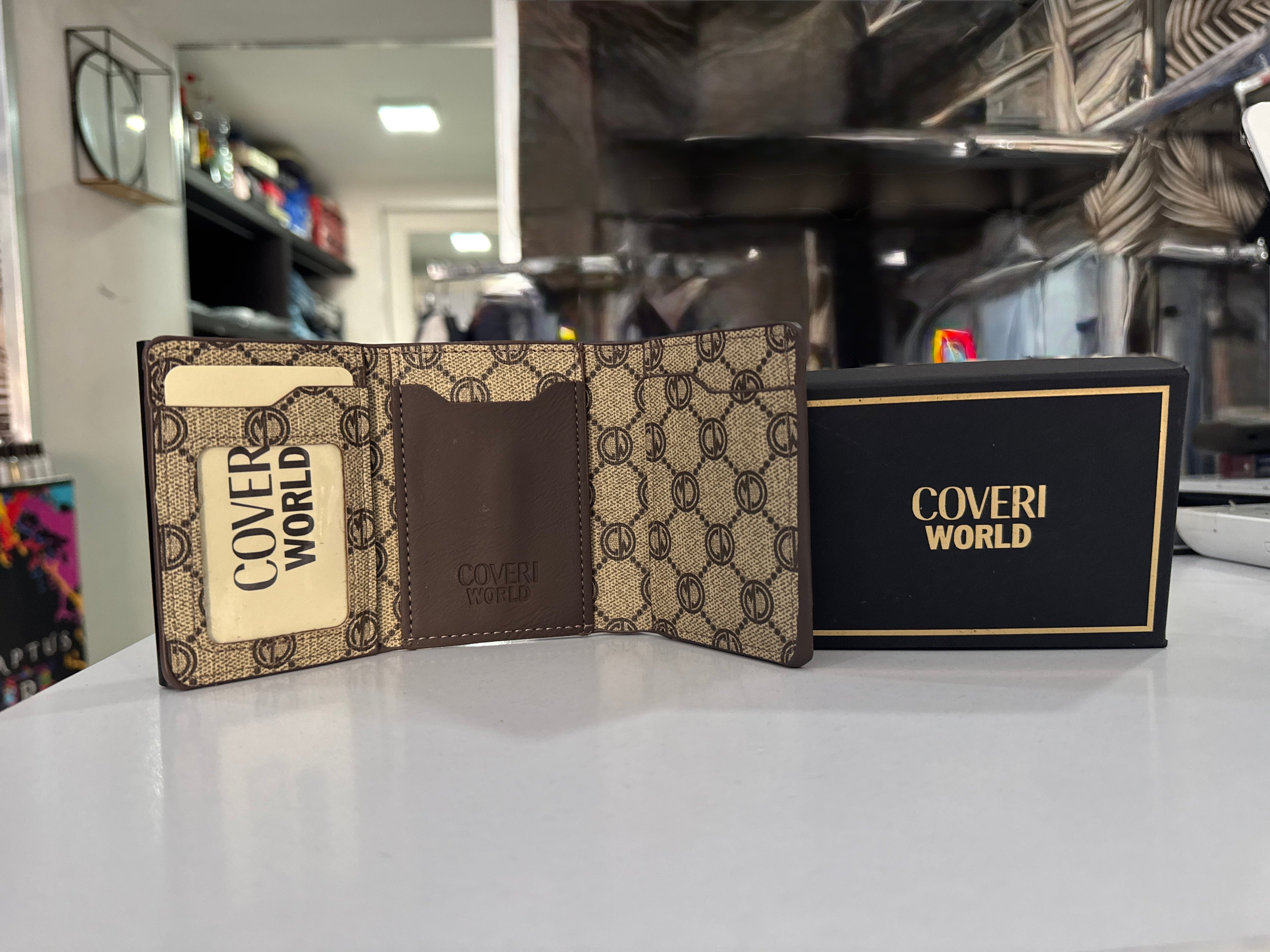Portafoglio Enrico Coveri Pop-Up
Card Holder Beige/Marrone - Compatto, Portabanconote e Monete