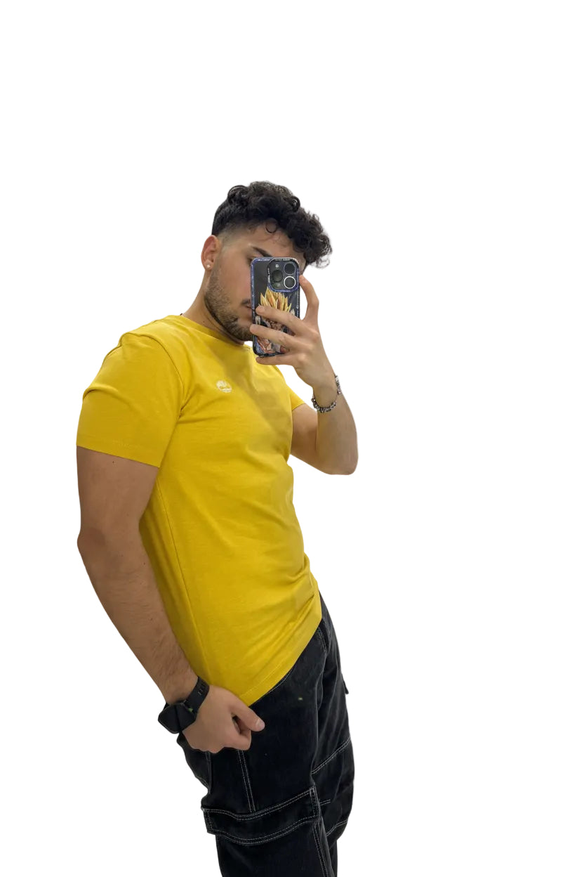 T-Shirt Uomo Senape Slim Fit Timberland Logo