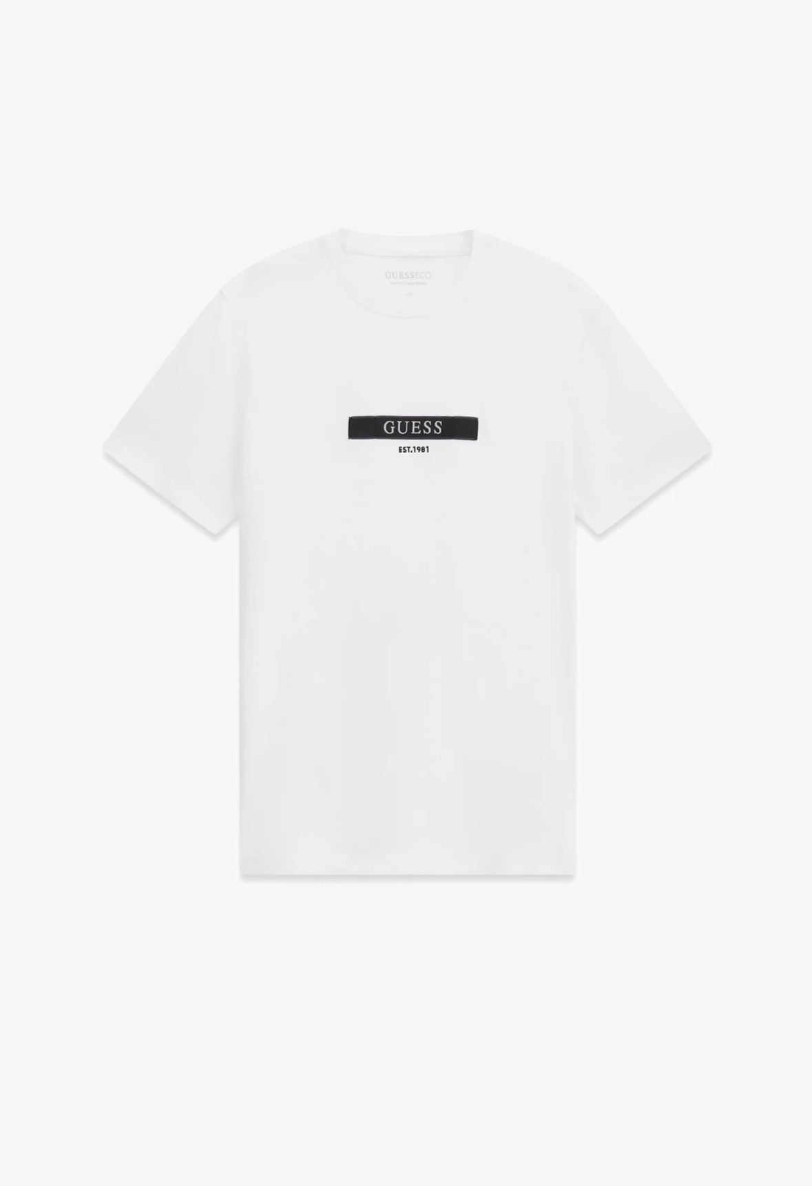 T-Shirt Uomo Bianca Guess Logo Frontale