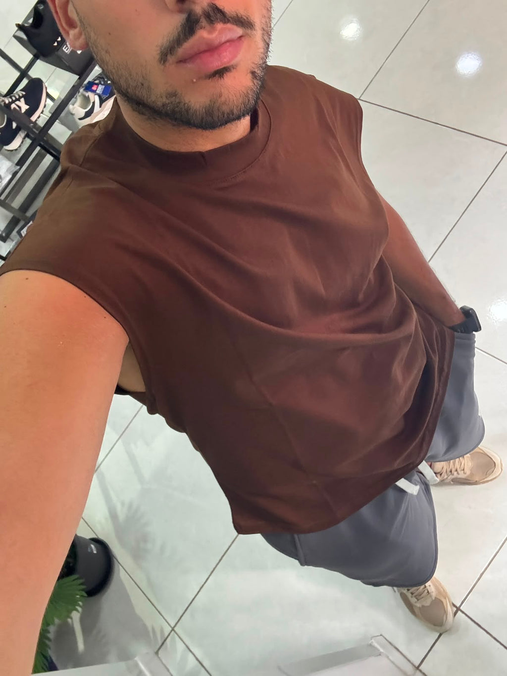 Canotta Uomo Made in italy Marrone
