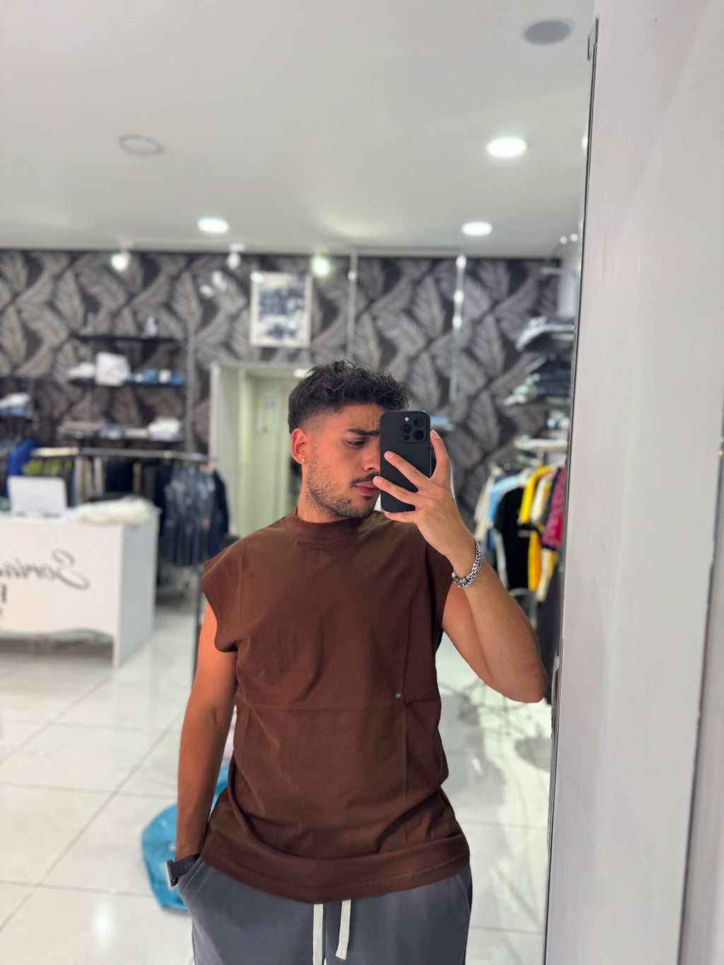 Canotta Uomo Made in italy Marrone
